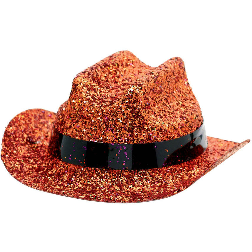 Glittered Mini Orange Cowboy Hat