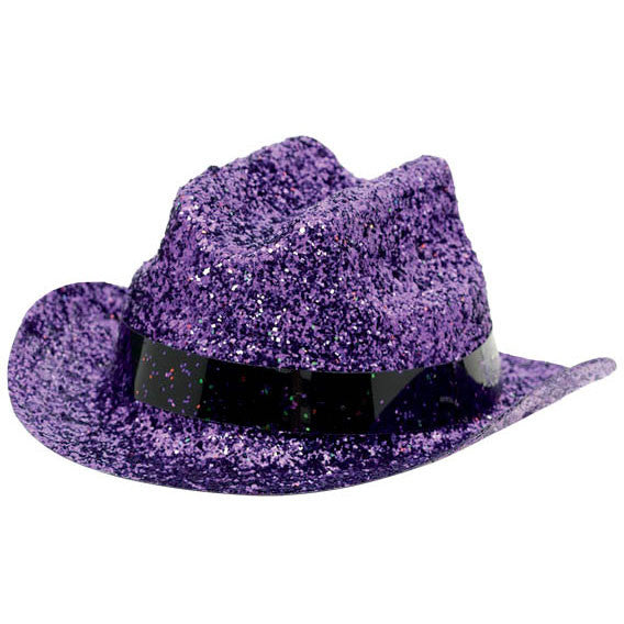 Glittered Mini Purple Cowboy Hat