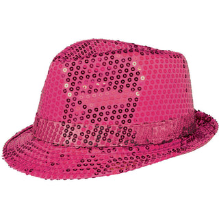Pink Sequin Fedora Hat