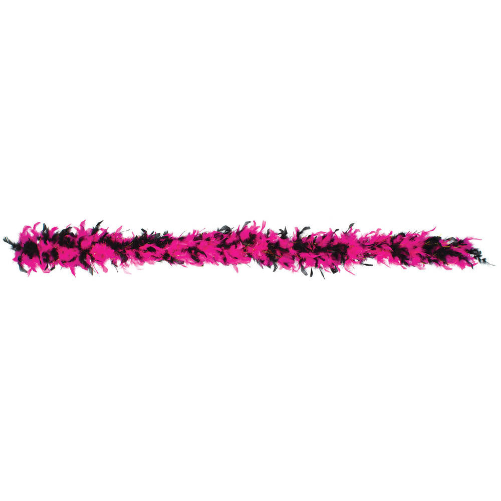 Black & Pink Over The Hill Tinsel Boa