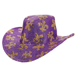 Mardi Gras Sequin Cowboy Hat