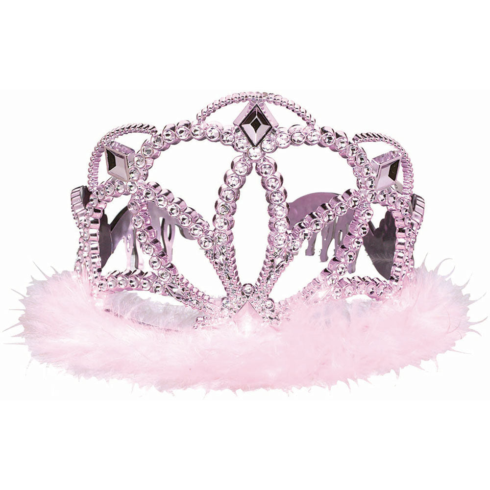 Iridescent Tiara with Marabou Trim