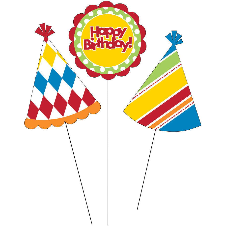 Happy Birthday Centerpiece Sticks