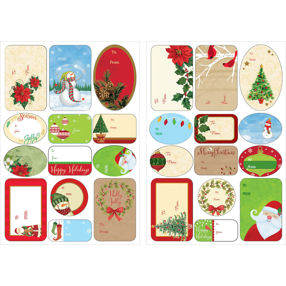 Traditional Christmas Gift Labels
