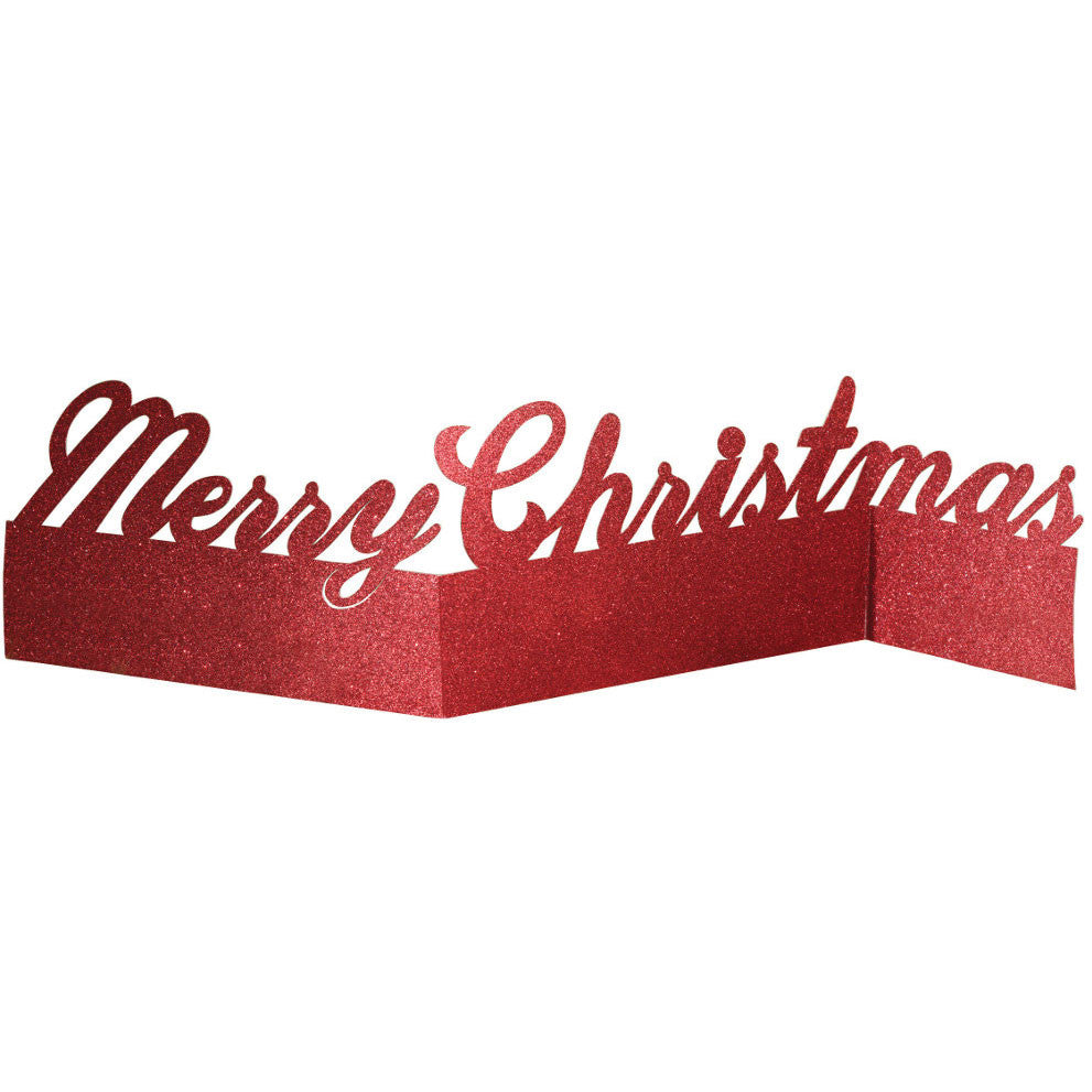 Merry Christmas Glittered Accordion Centerpiece