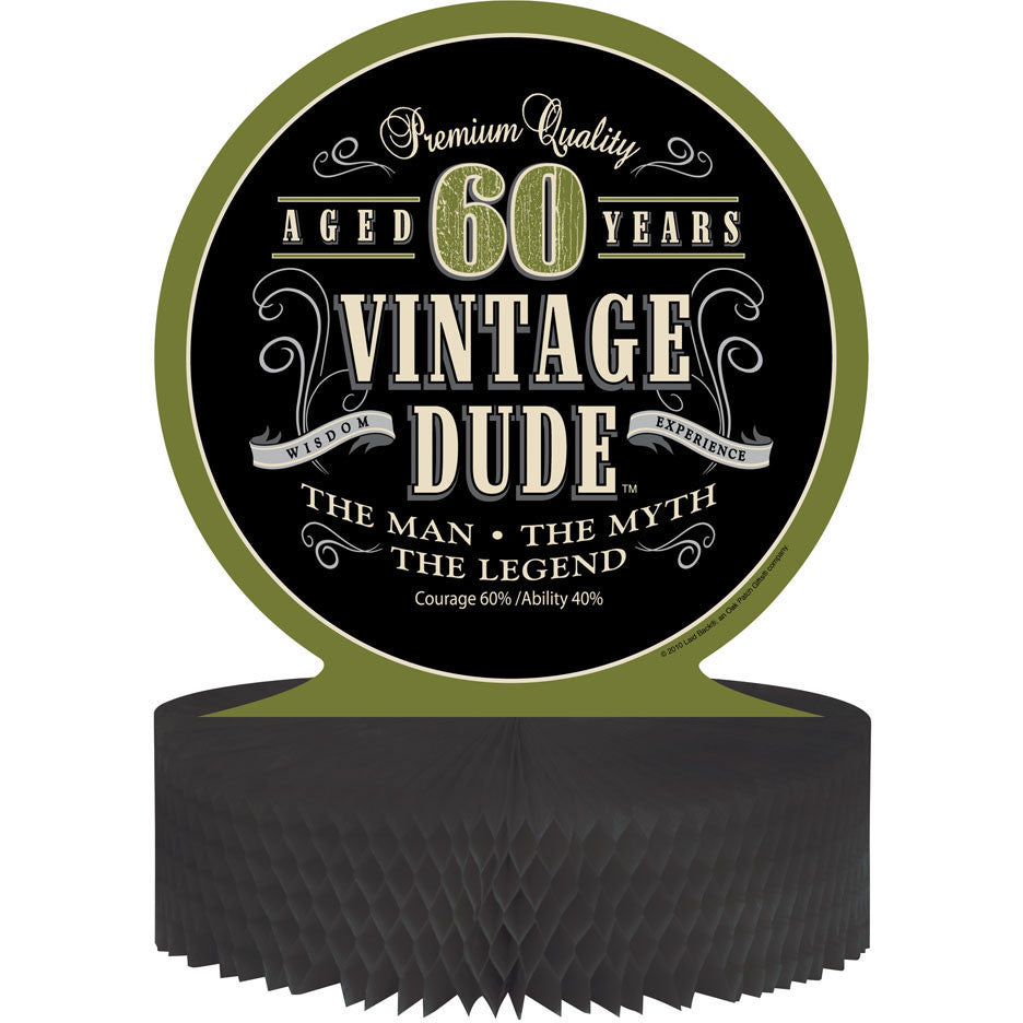 Vintage Dude Centerpiece, Honeycomb, 60th