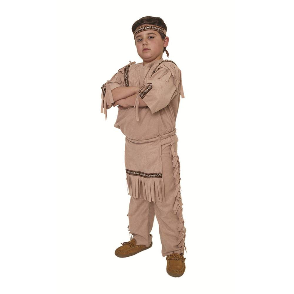 S Indian Boy Fringed Shirt & Pants, Head