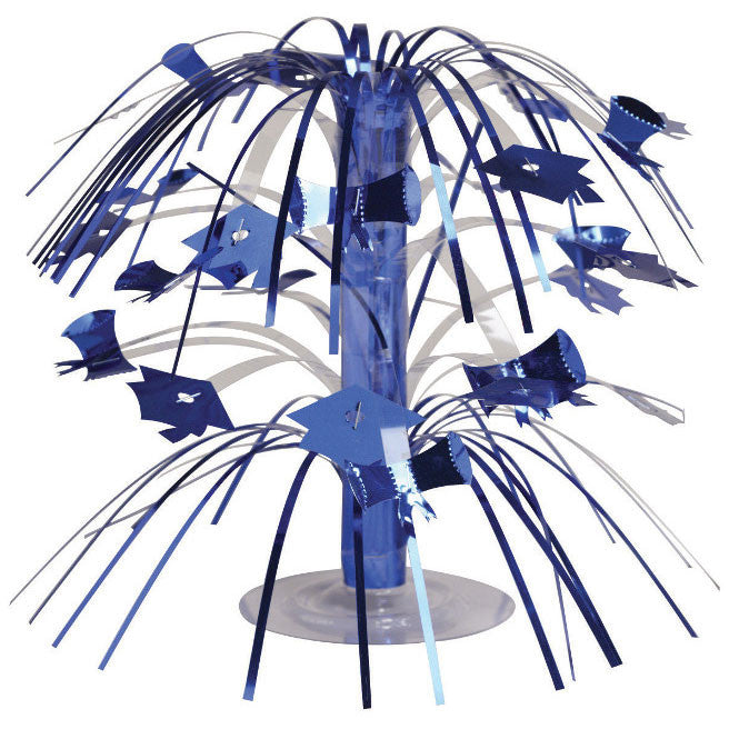 Blue Mini Grad Cap Cascade Centerpiece
