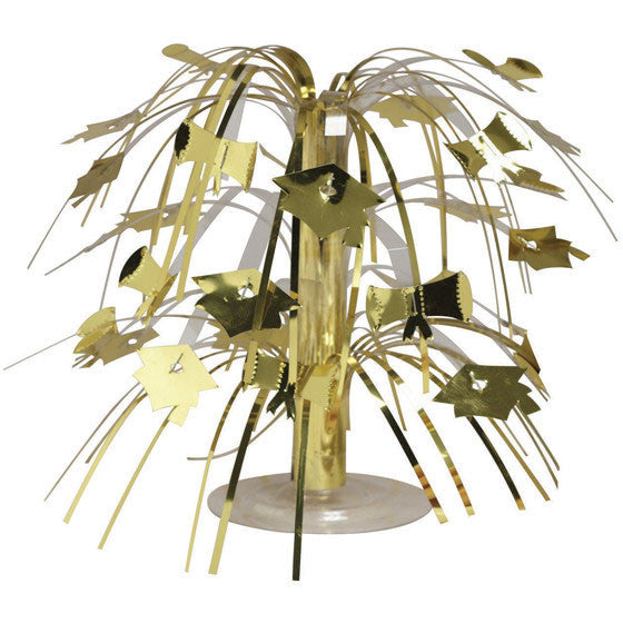 Gold Mini Grad Cap Cascade Centerpiece (1 ct)