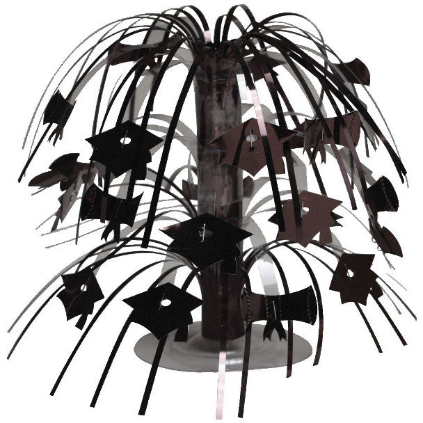 Black Mini Grad Cap Cascade Centerpiece