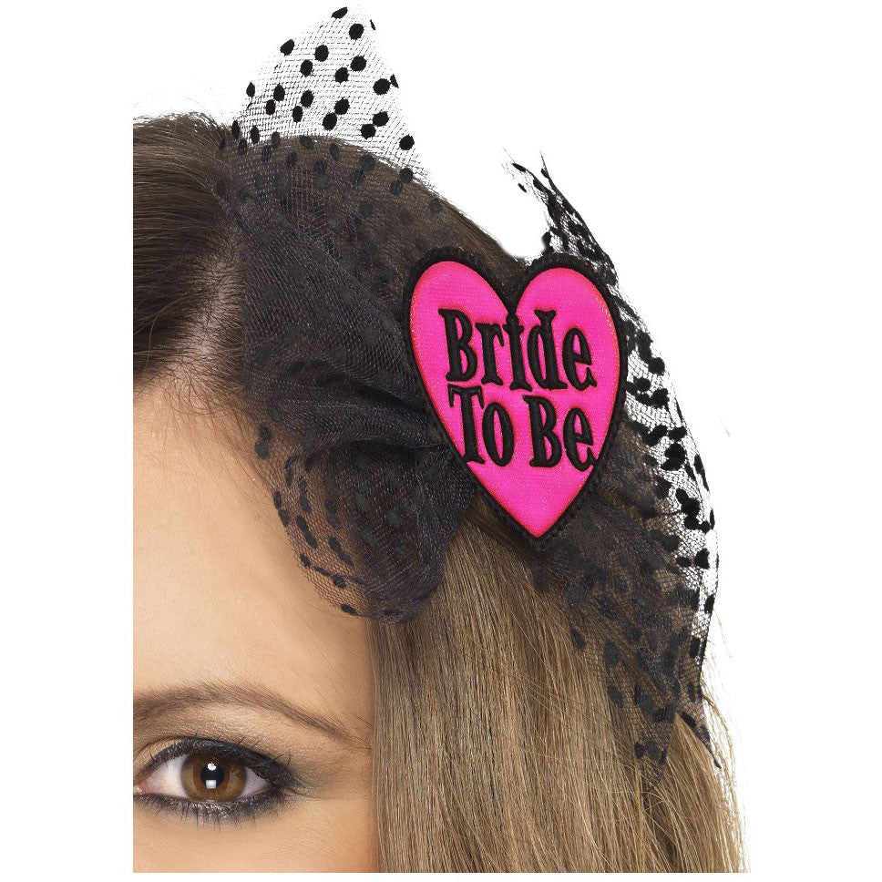 Bride To Be Hair Bow W/Netting