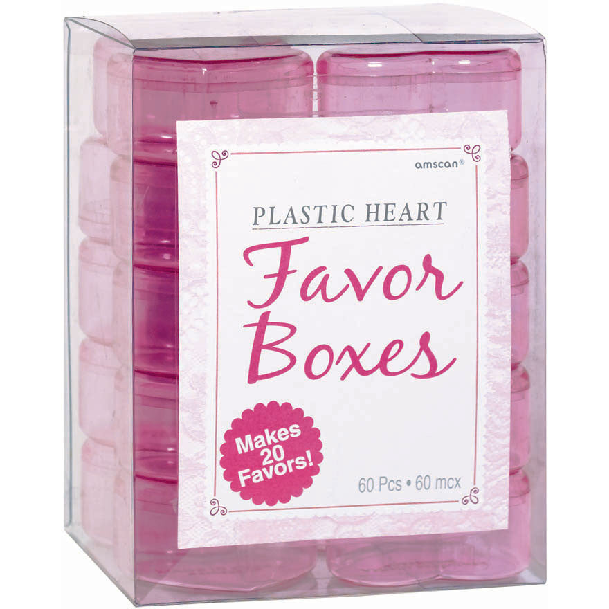 Plastic Heart Favor Boxes