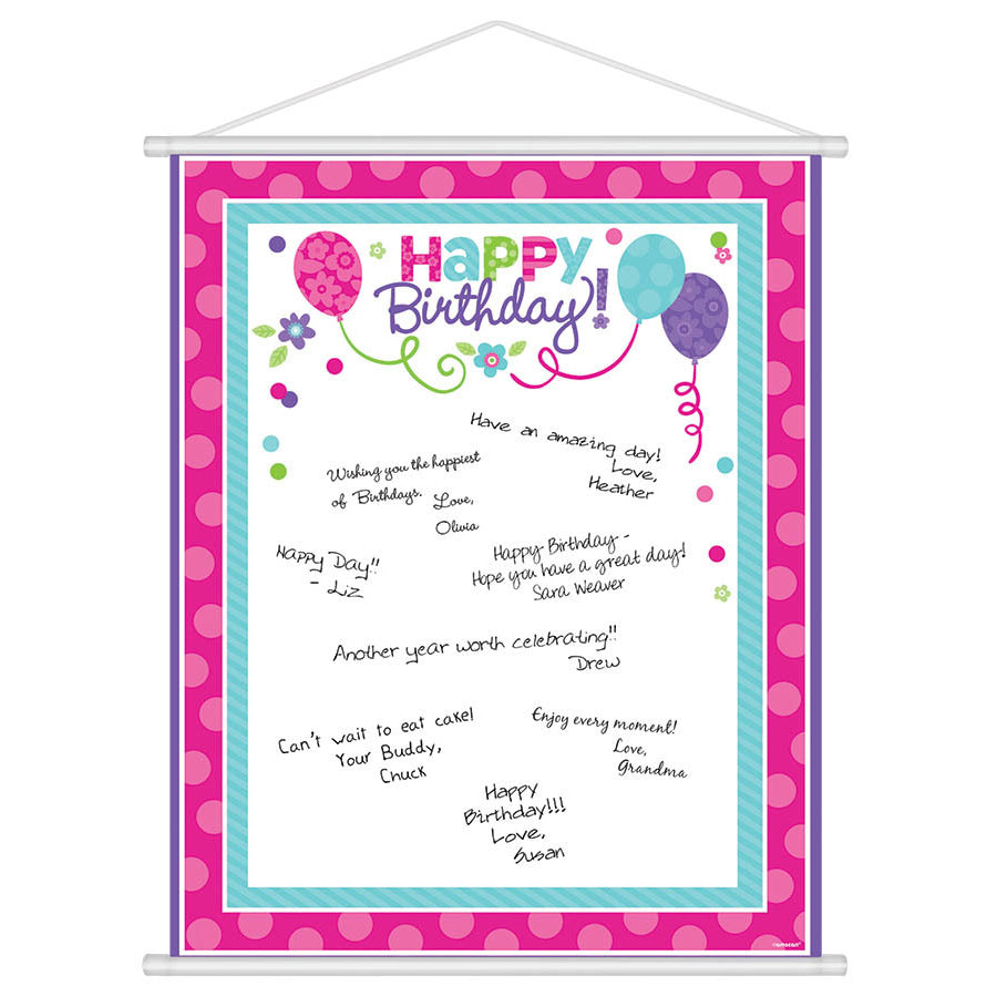 Purple and Teal Sign-In Sheet