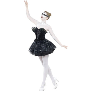 Gothic Swan Masquerade Costume Black With Dress Womens Large