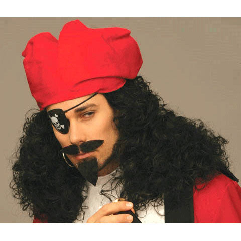 Pirate Wig w/Scarf Black