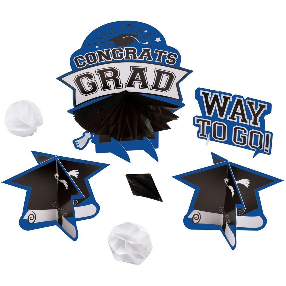 Congrats Grad Table Decorating Kit Blue (7pcs)