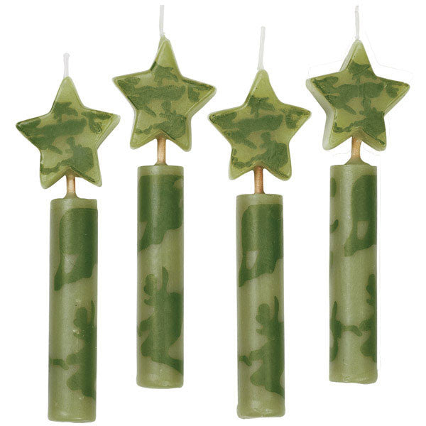 Chunky Camouflage Candles 4pc