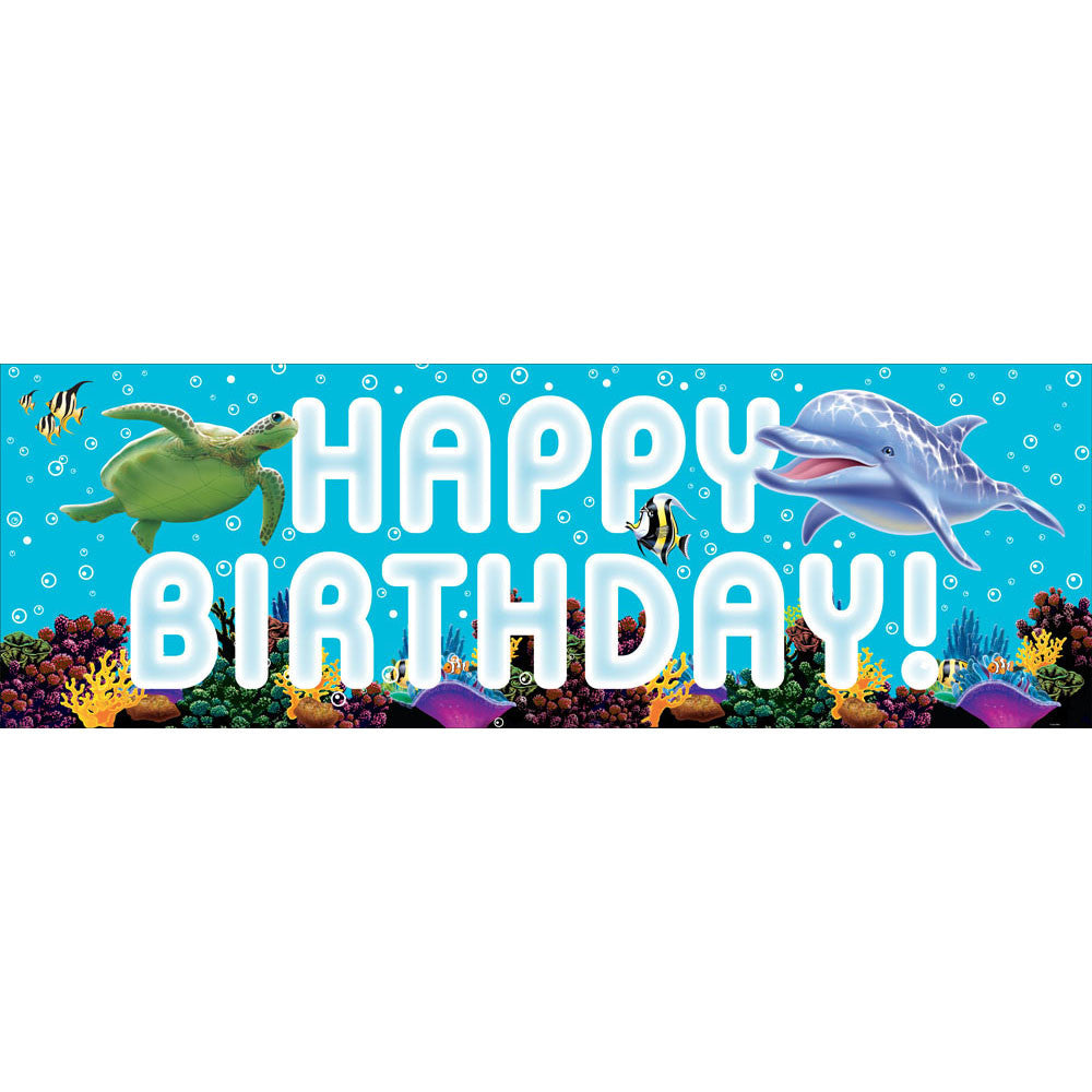 Ocean Party Giant Party Banner, w/ Stickers