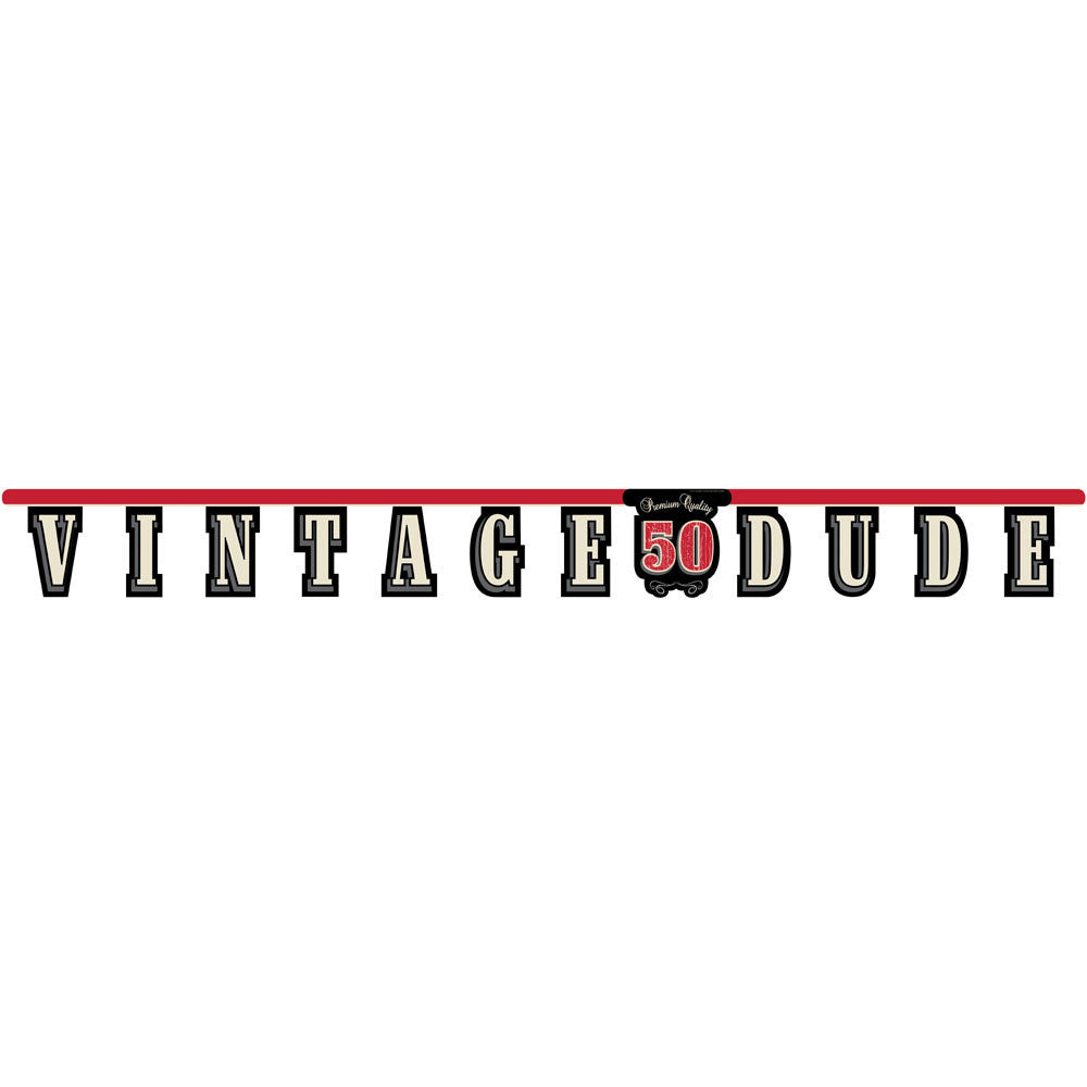 Vintage Dude Jointed Banner, Large, 50th