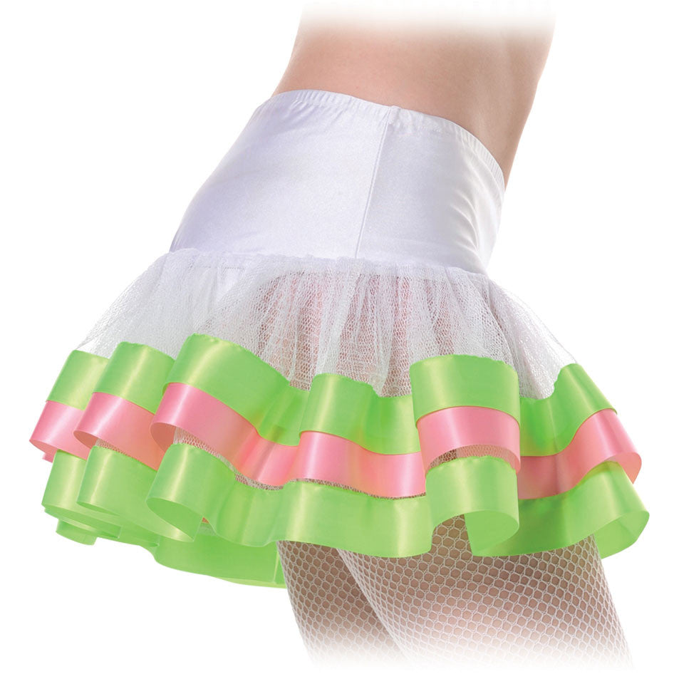 Petticoat- Green/pink Two Layer Ribbon