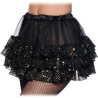 Black/Gold Two Layer Shimmer Petticoat Womens Standard