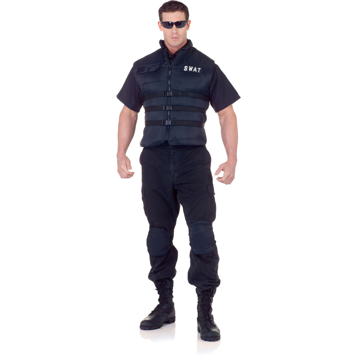 SWAT Vest and Knee Pad Costume Mens Standard