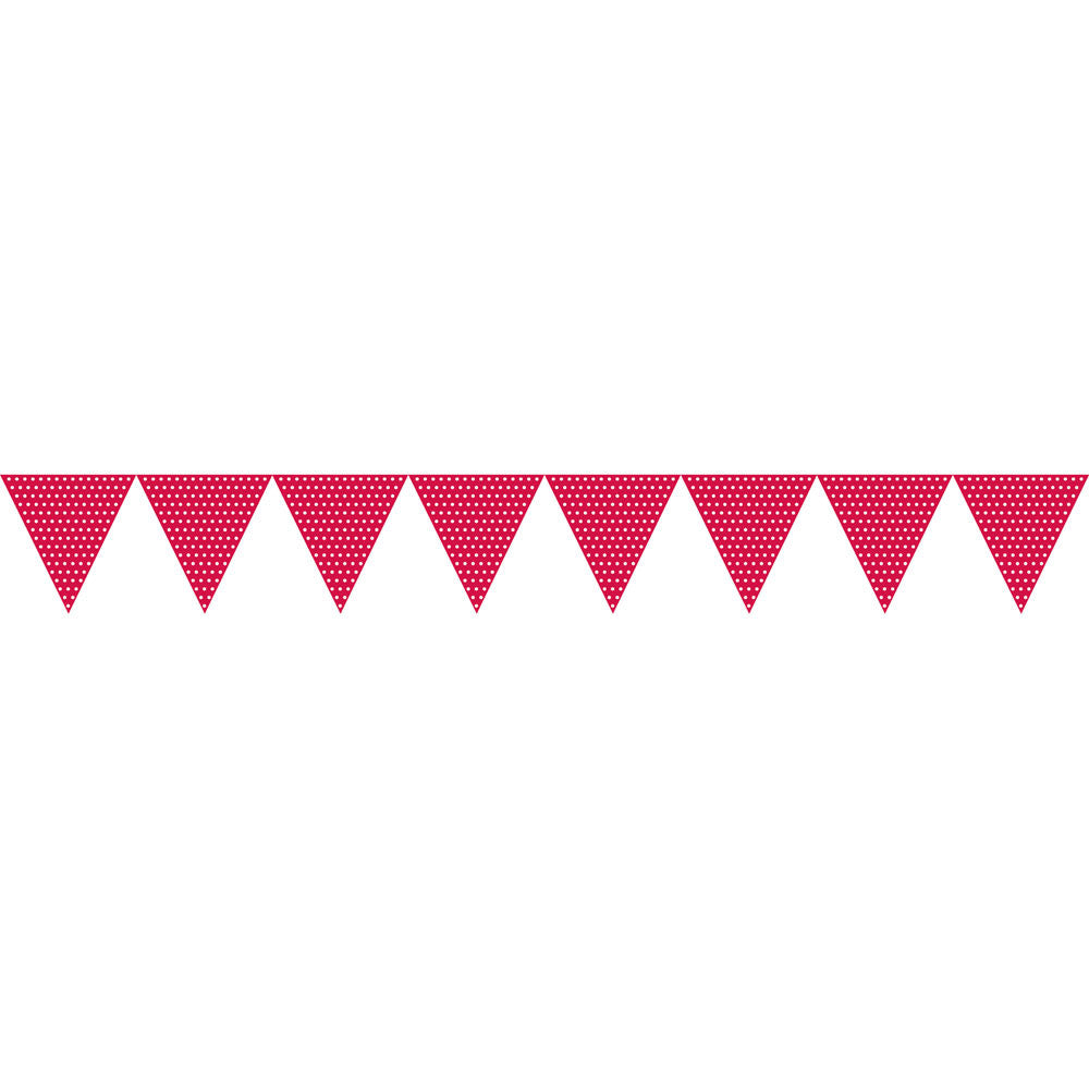 Red Polka Dot 9' Pennant Banner