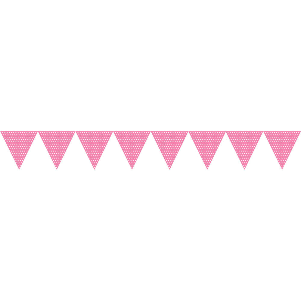 Pink Polka Dot 9' Pennant Banner