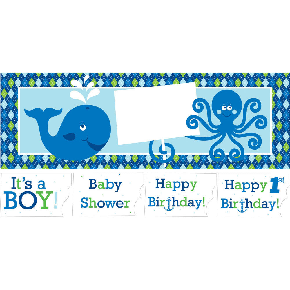 Ocean Preppy Boy Giant Party Banner
