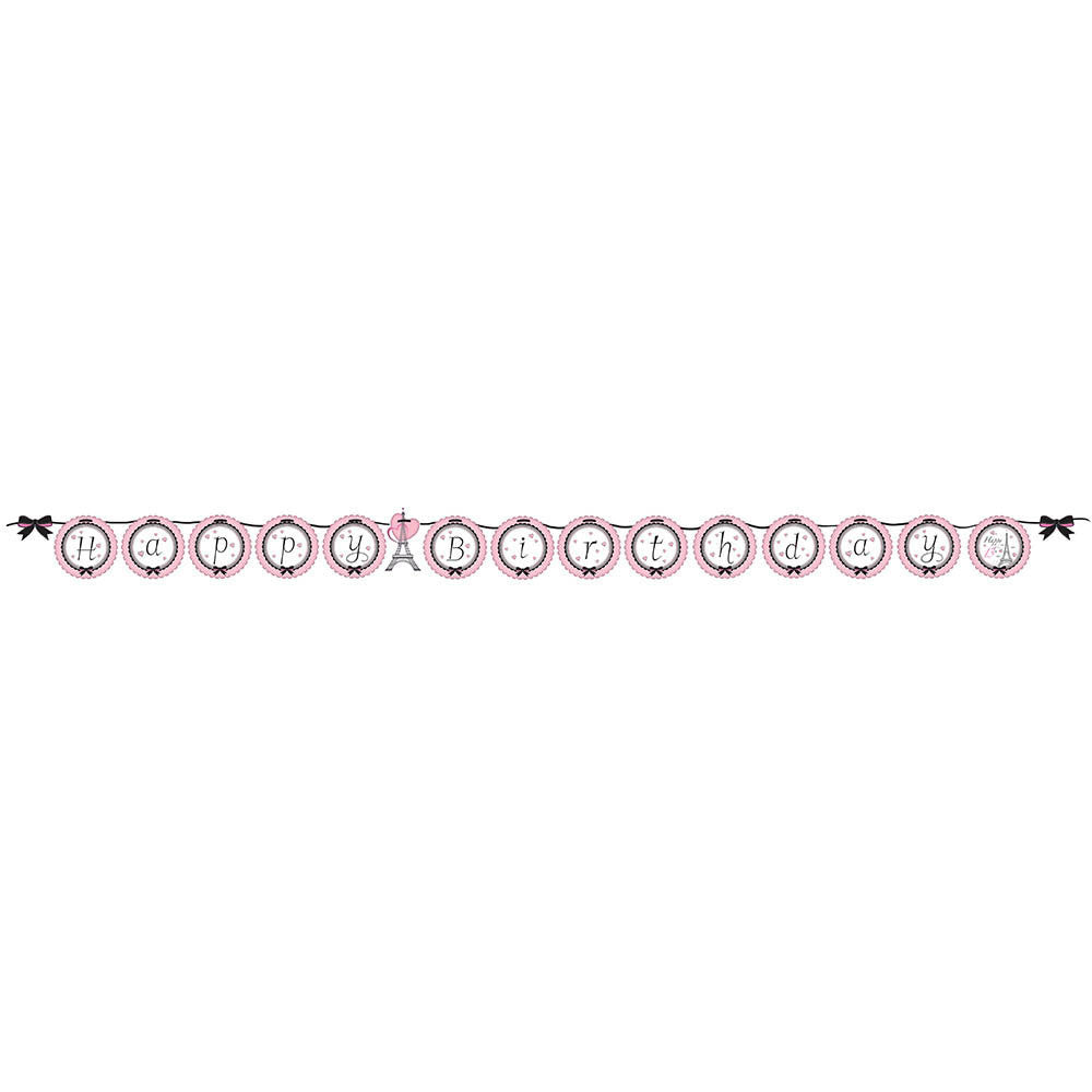 Party in Paris Ribbon Banner, Shaped