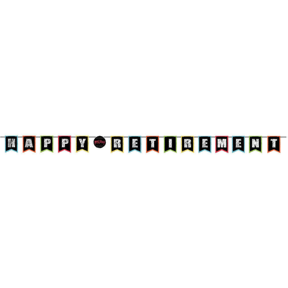 Retirement Chalk Pennant Banner w/ Twine