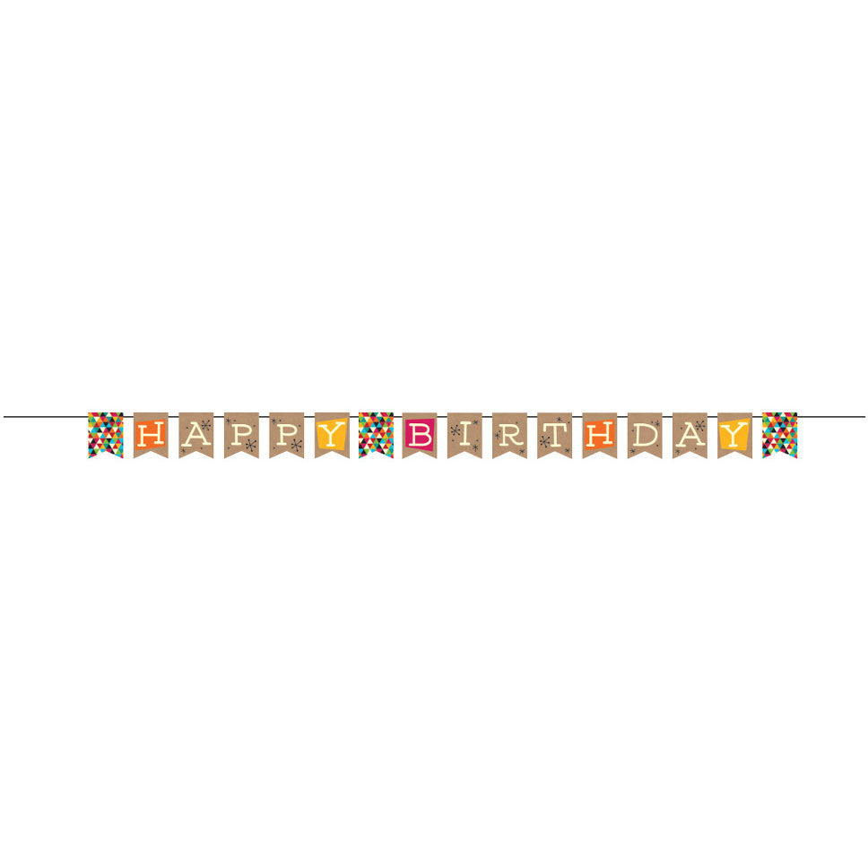 Birthday Kraft Pennant Banner w/ Twine