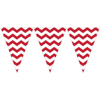 Classic Red Chevron 9' Pennant Banner