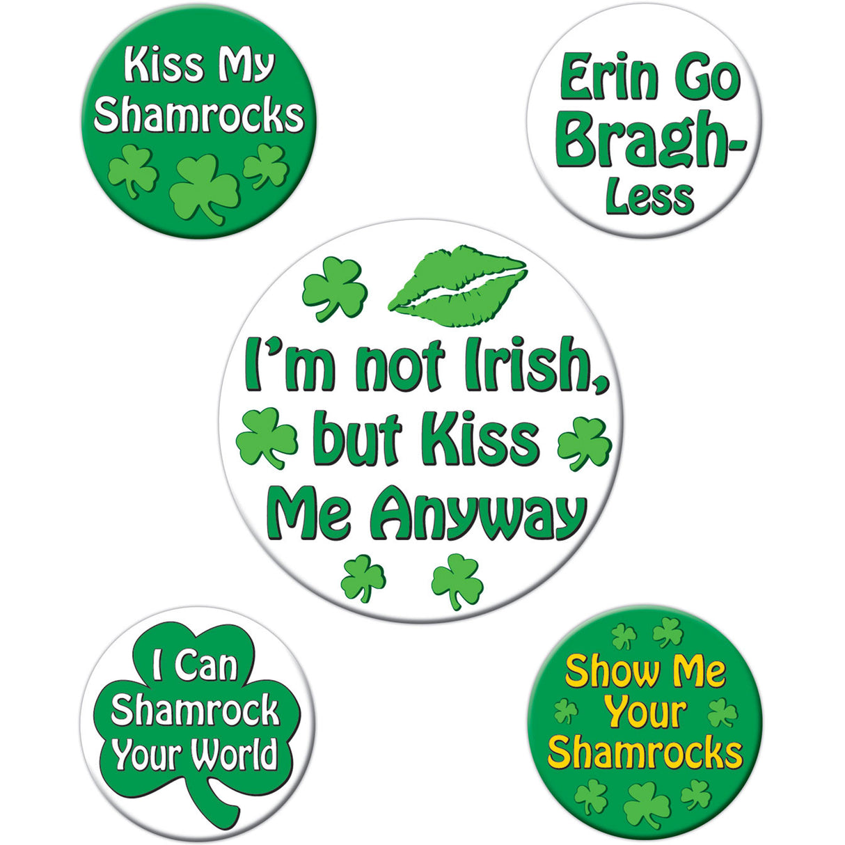 St Patrick's Humorous Saying Party Buttons