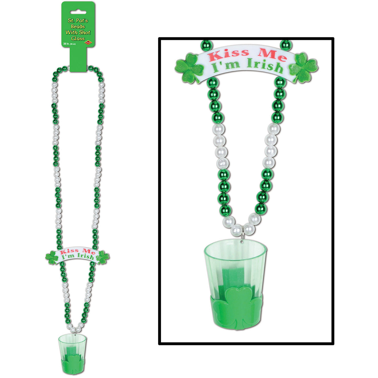 Beads w/St Pat's Shot Glass & Banner Bead