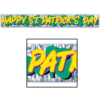 Metallic Happy St Patrick's Day Fringe Banner