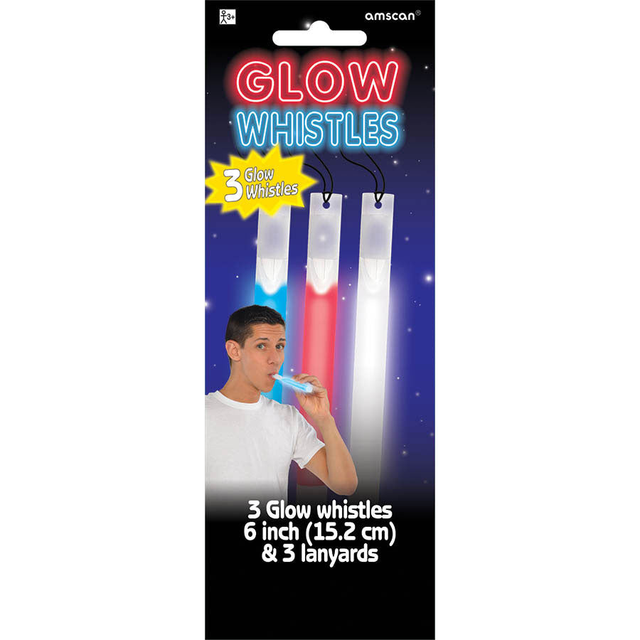 Whistle Red White and Blue American Glow Sticks