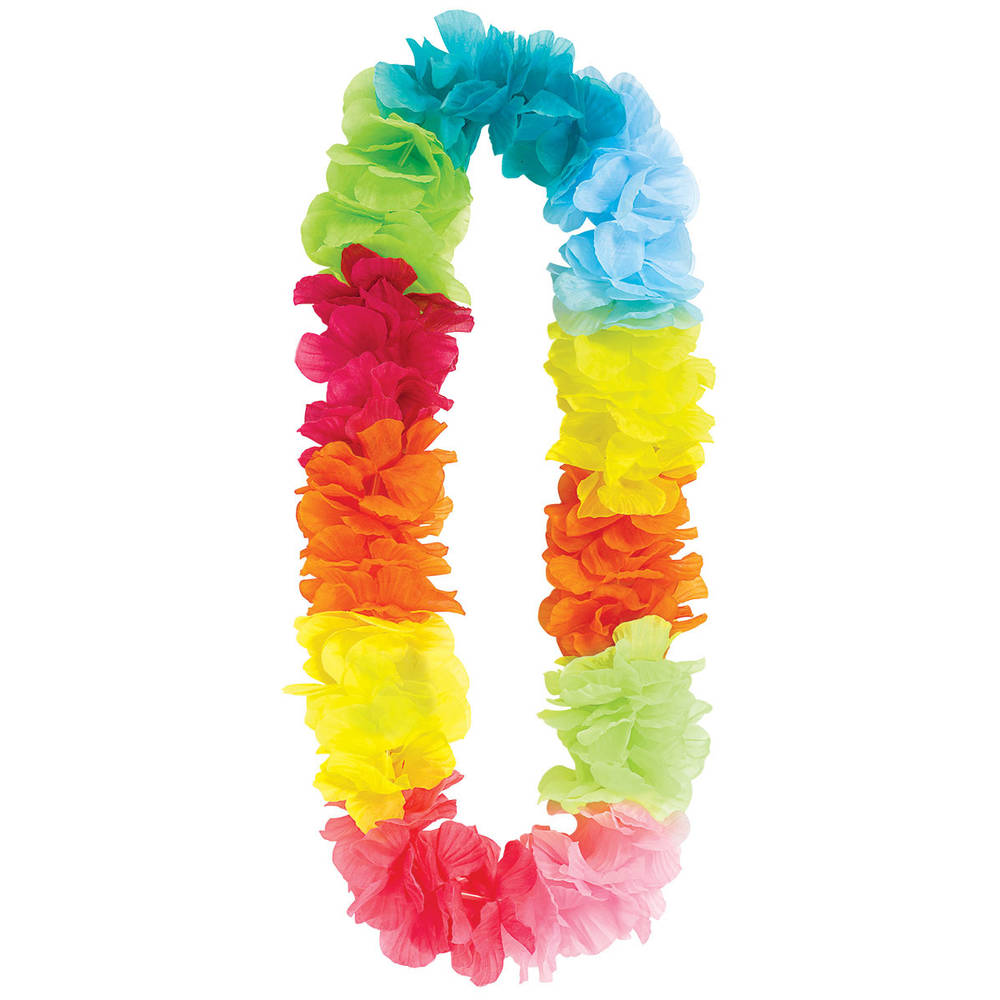 Rainbow Kalei Silk Hawaiian Lei (1ct)
