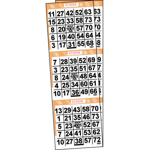 3 ON Vertical Paper Bingo Cards (500 ct)
