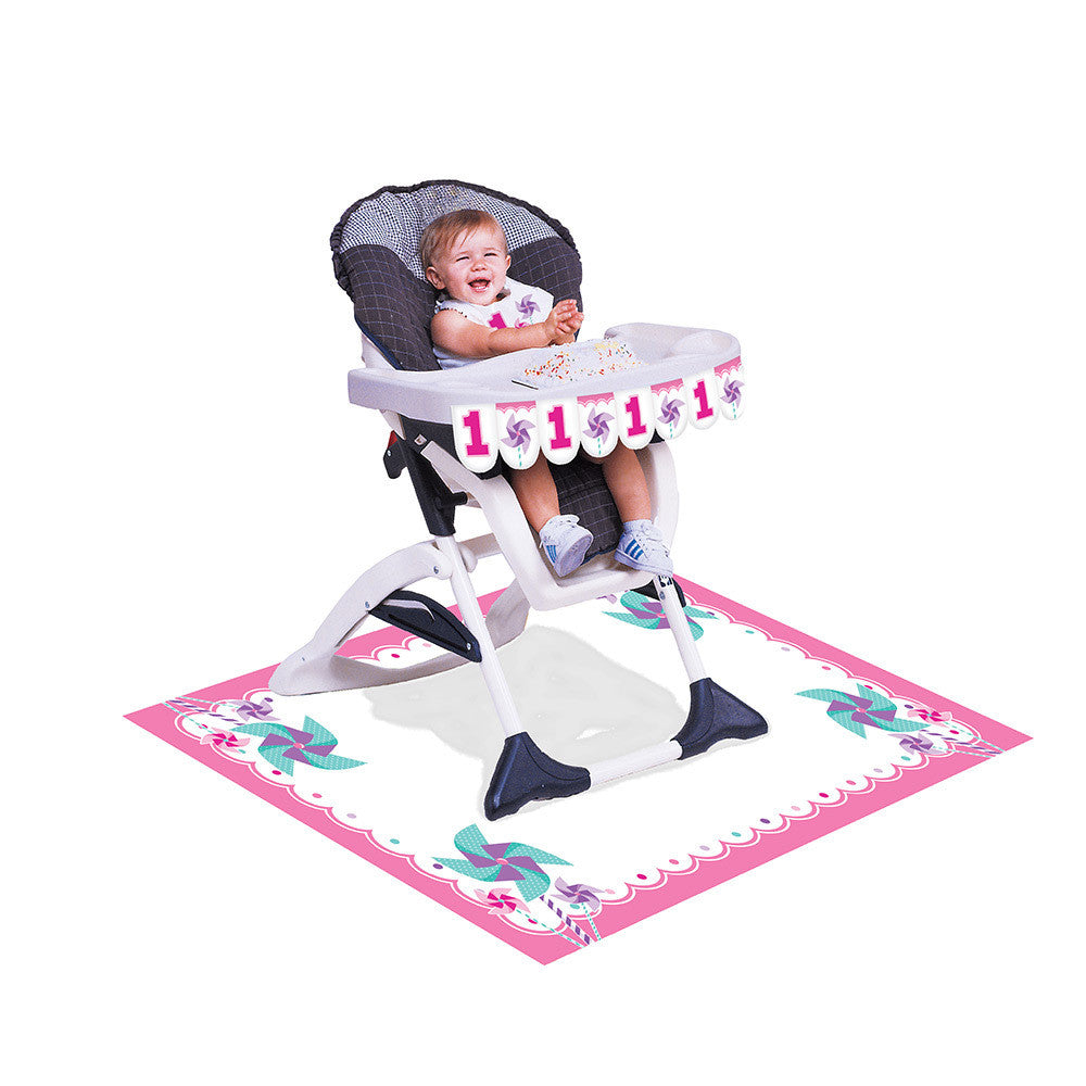Turning One Girl High Chair Decorating Kit