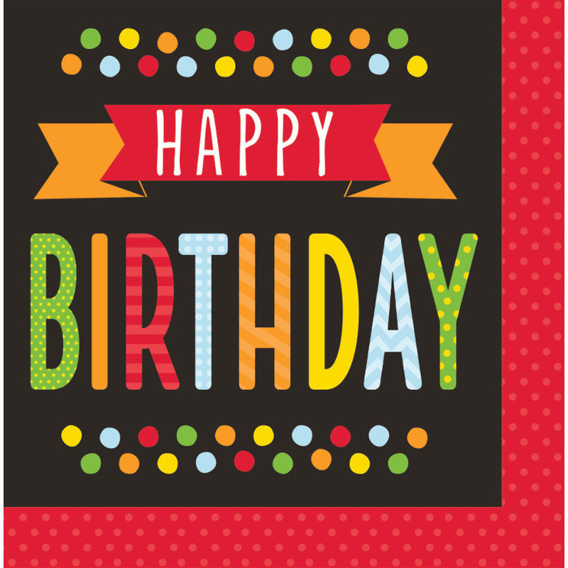 Polka Dot Birthday Luncheon Napkins (16 ct)