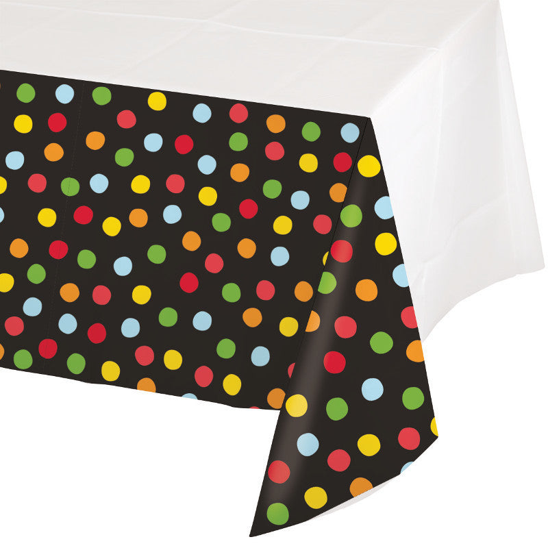Polka Dot Birthday Rectangle Plastic Tablecover