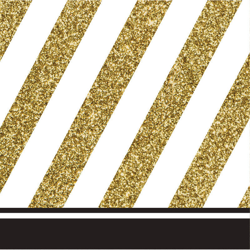 Black & Gold Beverage Napkins (16ct)