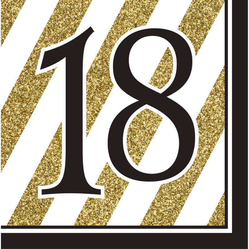 Black & Gold 18 Luncheon Napkins (16 ct)