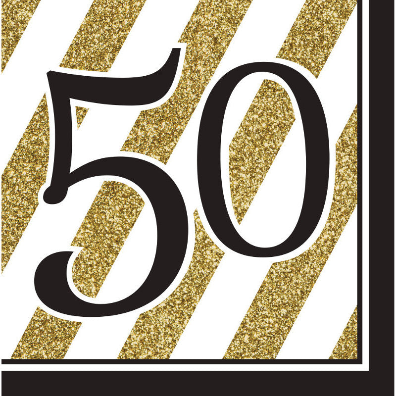 Black & Gold 50 Luncheon Napkins (16 ct)
