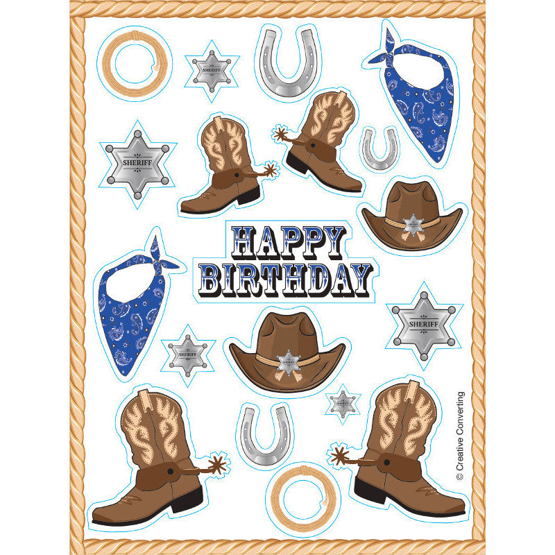 Blue Bandana Cowboy Sticker Sheets (4 ct)