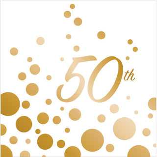 Sparkle and Shine Gold Anniversary Luncheon Napkins (16ct)