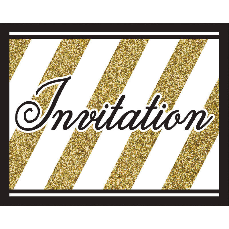 Black & Gold Invitations (8ct)