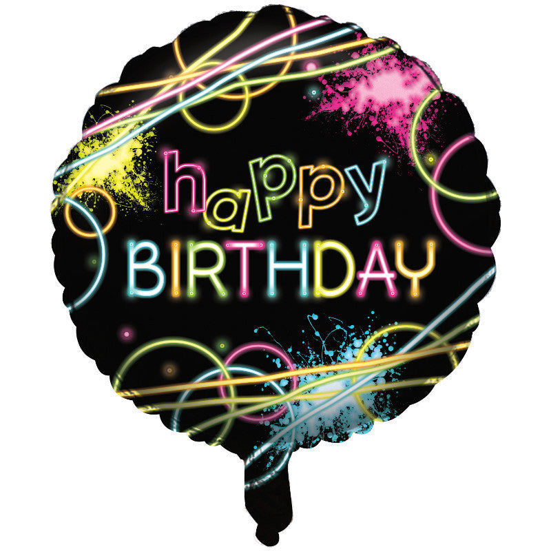 Glow Party 18" Round Foil Balloon