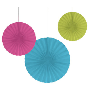 Glow Party Hanging Fans (3ct)